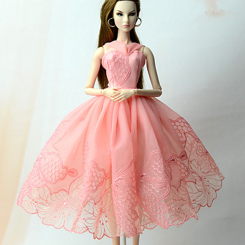 

Doll accessories Doll Clothes Doll Dress Wedding Dress Party / Evening Dresses Wedding Ball Gown Embroidery Lace Tulle Lace Organza For 11.5 Inch Doll Handmade Toy for Girl's Birthday Gifts Doll Not