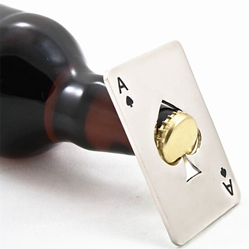 

Poker Card Beer Bottle Opener Beer Screwdriver Stainless Steel Wine Accessories Barware Ace of Spades Poker Card