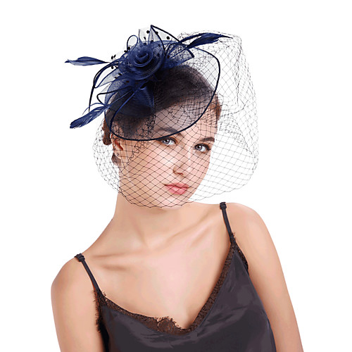 

Tulle / Feathers / Net Fascinators / Flowers / Headpiece with 1 Wedding / Party / Evening Headpiece