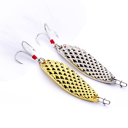 

2 pcs Fishing Lures Fishing Tools Hard Bait Spoons Sinking Bass Trout Pike Sea Fishing Bait Casting Lure Fishing Metal