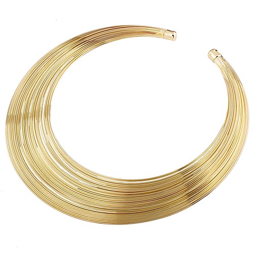 

Women's Choker Necklace Statement Ladies Metal Alloy Gold Necklace Jewelry For Party Ceremony