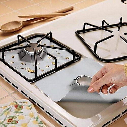

2pcs Reusable Foil Gas Hob Range Stovetop Burner Protector Liner Cover
