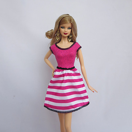 

Doll Dress Party / Evening for Barbie Doll Striped Polyester Handmade Toy for Girl's Birthday Gifts / Kids