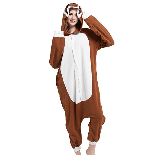 

Adults' Kigurumi Pajamas Cartoon Sloth Animal Onesie Pajamas Polar Fleece Brown Cosplay For Men and Women Animal Sleepwear Cartoon Festival / Holiday Costumes