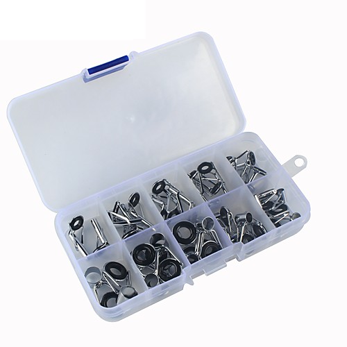 

36 pcs Fishing Tackle Box Fishing Rod Guides Fishing Snaps & Swivels Sets Pottery Steel Stainless Easy to Carry Wearproof Jigging Sea Fishing Fly Fishing Bait Casting Fishing Apparel & Accessories
