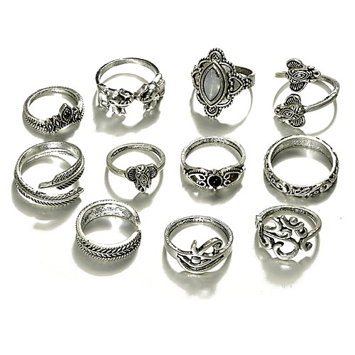 

Statement Ring Moonstone Gold Silver Alloy Animal Ladies Unusual Unique Design 10pcs Adjustable / Women's
