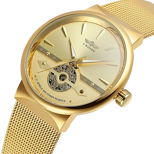 

WINNER Men's Wrist Watch Automatic self-winding Stainless Steel Gold 30 m Hollow Engraving Cool Analog Classic Casual Vintage Fashion - Gold