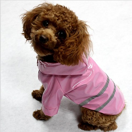 

Cat Dog Coat Rain Coat Jacket Stripes Waterproof Trendy Illuminated Outdoor Winter Dog Clothes Puppy Clothes Dog Outfits Yellow Red Blue Costume for Girl and Boy Dog Terylene S M L