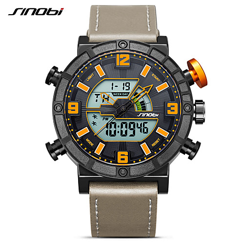 

SINOBI Men's Sport Watch Digital Watch Analog - Digital Quartz Casual Calendar / date / day Shock Resistant Stopwatch / Two Years / Leather / Japanese