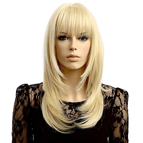 

Synthetic Wig Wavy Wavy Wig Blonde Short Blonde Synthetic Hair Women's Natural Hairline Blonde