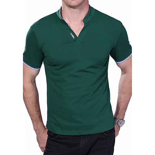 

Men's Polo Solid Colored Plus Size Short Sleeve Daily Tops Cotton Active White Black Red