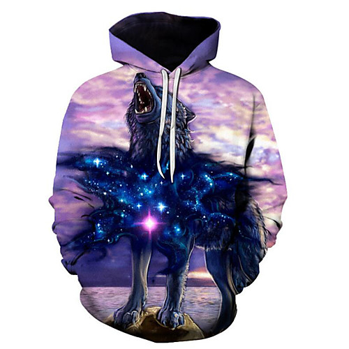 

Men's Plus Size Hoodie Sweatshirt Optical Illusion Hooded Daily Hoodies Sweatshirts Long Sleeve Purple / Fall / Winter
