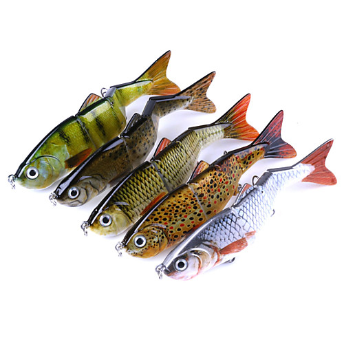 

1 pcs Fishing Lures Multi Jointed Swimbaits lifelike 4 Segment Floating Bass Trout Pike Treble Hook Sea Fishing Fly Fishing Bait Casting