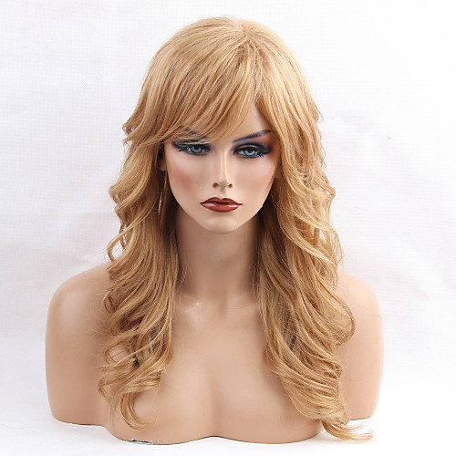 

Human Hair Blend Wig Long Straight Straight Side Part Machine Made Women's Natural Black #1B Honey Blonde#24 Medium Auburn#30 24 inch
