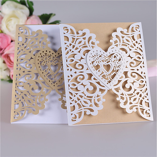 

Double Gate-Fold Wedding Invitations Invitation Cards Classic Style / Heart Pearl Paper
