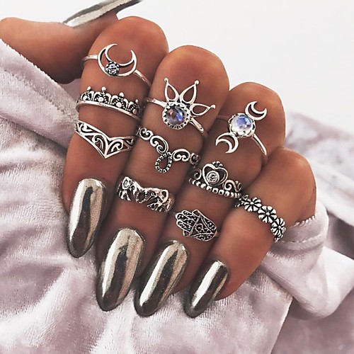 

Women's Knuckle Ring Silver Metal Alloy Hamsa Hand Ladies Vintage Daily Bar Jewelry