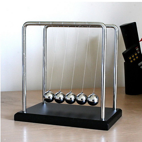 

Newton Cradle Balance Ball Stress Reliever Educational Toy Gravity Type Metal Ornament Stress and Anxiety Relief Kid's Boys' Girls' Toy Gift 1 pcs