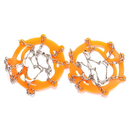 

Traction Cleats Crampons Antiskid Stainless Steel Silicone Metal Snowsports Black Orange