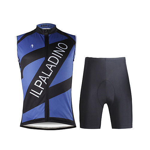

ILPALADINO Men's Sleeveless Cycling Jersey with Shorts Dark Blue Bike Vest / Gilet Padded Shorts / Chamois Clothing Suit 3D Pad Quick Dry Sports Lycra Solid Colored Road Bike Cycling Clothing Apparel