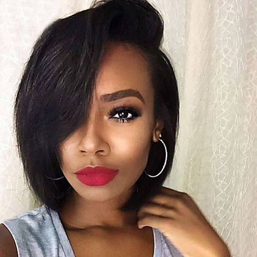 

Human Hair Lace Front Wig Bob style Brazilian Hair Wavy Wig 130% Density with Baby Hair Women's Short Human Hair Lace Wig