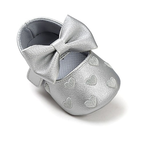 

Girls' Flats Comfort First Walkers Crib Shoes Leatherette Infants(0-9m) Casual Dress Bowknot Magic Tape White Black Purple Spring Fall