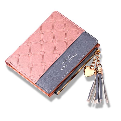 

Women's Tassel PU Wallet Black / Light Grey / Blushing Pink
