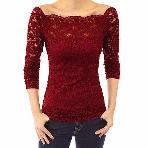

Women's T shirt Solid Colored Long Sleeve Daily Tops White Black Blue