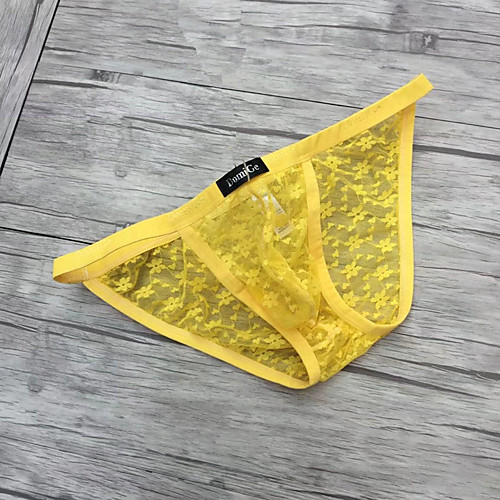 

Men's Print Super Sexy Briefs Underwear Solid Colored Low Waist Black White Yellow M L XL / Skinny