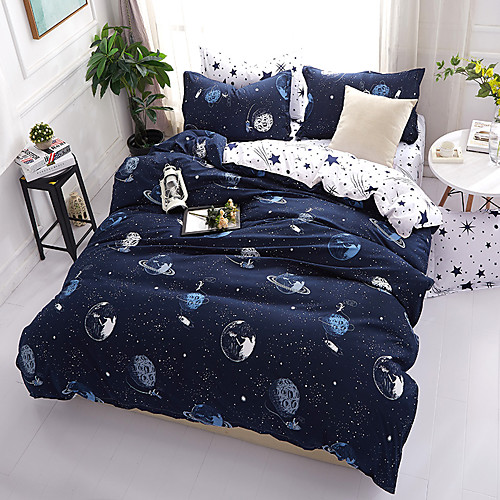 

Duvet Cover Sets Contemporary Poly / Cotton Reactive Print 4 Piece Bedding Sets king