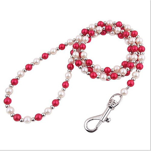 

Cat Dog Leash Portable Folding Lolita Other Material Beads White Red