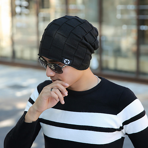 

Men's Floppy Hat Knit Active - Solid Colored Stylish Spring Winter Navy Blue Gray