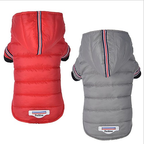 

Cat Dog Coat Hoodie Christmas Solid Colored Casual / Daily Keep Warm Warm Ups Leisure Halloween Outdoor Winter Dog Clothes Puppy Clothes Dog Outfits Red Gray Costume for Girl and Boy Dog Cotton S M L