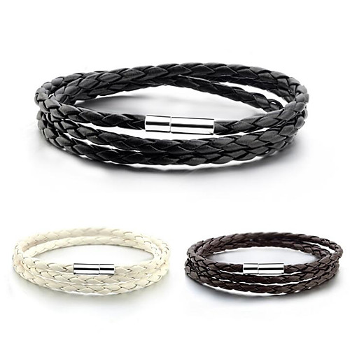 

Men's Women's Wrap Bracelet Leather Bracelet Jewelry White / Black / Coffee For Daily