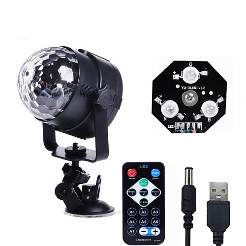 

U'King Disco Lights Party Light LED Stage Light / Spot Light Sound-Activated / Music-Activated 6 W For Home / Outdoor / Party Portable RGB for Dance Party Wedding DJ Disco Show Lighting