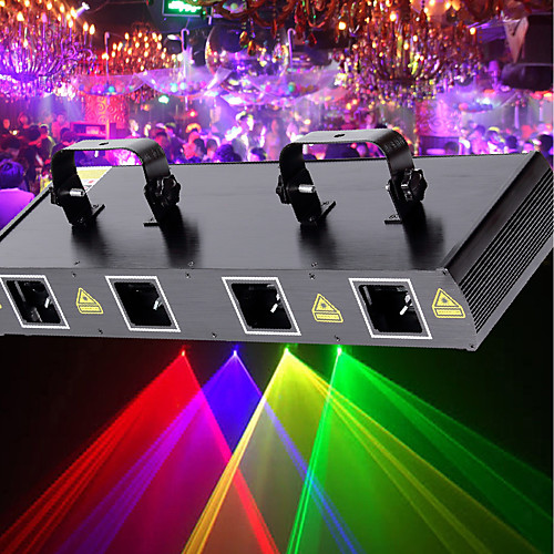 

U'King Disco Lights Party Light Laser Stage Light 7 DMX 512 / Master-Slave / Sound-Activated 30 W Outdoor / Party / Stage Professional Red Yellow Green for Dance Party Wedding DJ Disco Show Lighting