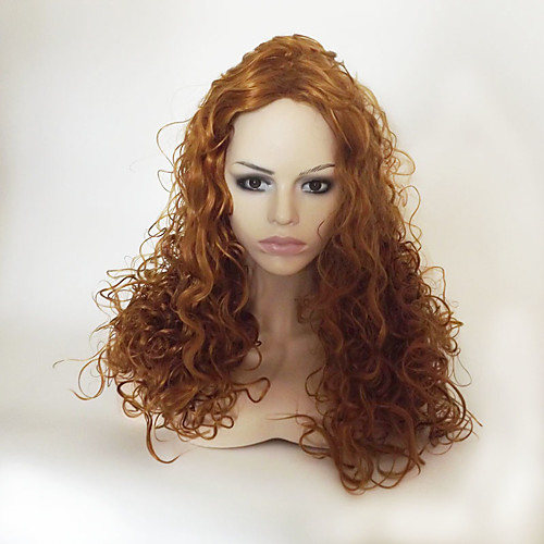 

Synthetic Wig Curly Kinky Curly Kinky Curly Asymmetrical With Bangs Wig Blonde Long Strawberry Blonde#27 Synthetic Hair Women's Natural Hairline Blonde