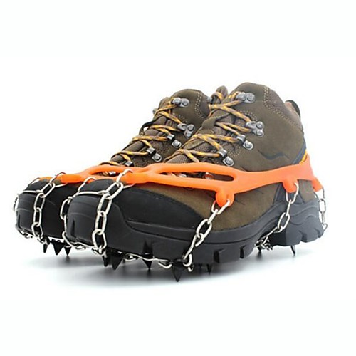 

Traction Cleats Crampons Outdoor 8 Teeth Non Slip Adjustable Slip Resistant Durable Metal Alloy Rubber Camping / Hiking Climbing Outdoor Exercise Winter Sports RedGolden Black Orange