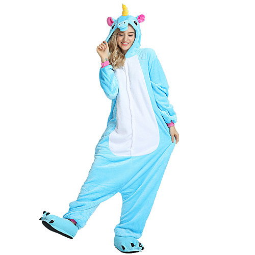 

Kigurumi Pajamas Unicorn Flying Horse Adults' Onesie Pajamas Velvet Mink Rose / Blue / Pink Cosplay For Men and Women Animal Sleepwear Cartoon Halloween Festival / Holiday