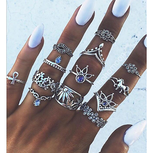

Women's Knuckle Ring One-piece Suit Silver Alloy Geometric Statement Ladies Unusual Daily Jewelry Geometrical