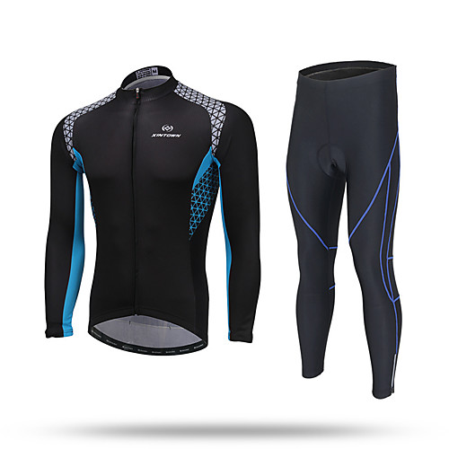 

Men's Long Sleeve Cycling Jersey with Tights White Purple Blue Solid Color Bike Clothing Suit Windproof Quick Dry Winter Sports Solid Color Mountain Bike MTB Road Bike Cycling Clothing Apparel