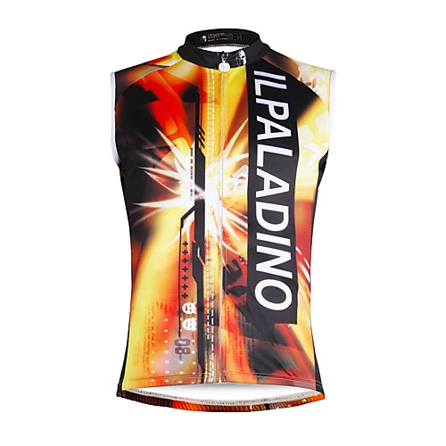 

ILPALADINO Men's Sleeveless Cycling Jersey OrangeWhite Skull Bike Vest / Gilet Jersey Tank Top Mountain Bike MTB Road Bike Cycling Quick Dry Sports Clothing Apparel / Stretchy