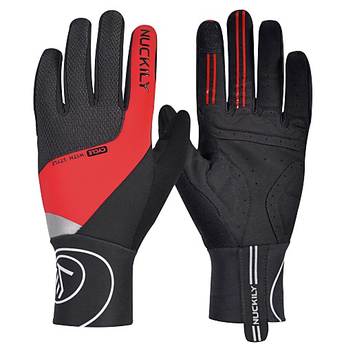 

Nuckily Winter Bike Gloves / Cycling Gloves Mountain Bike Gloves Mountain Bike MTB Thermal / Warm Breathable Anti-Slip Sweat-wicking Full Finger Gloves Sports Gloves Red Fuchsia Green for Adults'
