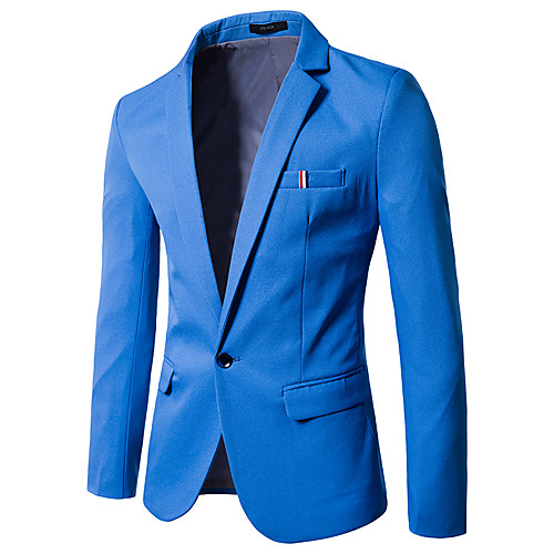 

White / Black / Khaki Solid Colored Slim Cotton / Polyester Men's Suit - V Neck / Fall / Spring / Long Sleeve