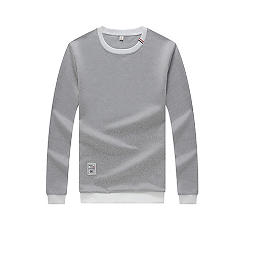 

Men's Sweatshirt Color Block Round Neck Daily Hoodies Sweatshirts Long Sleeve White Gray / Fall / Winter