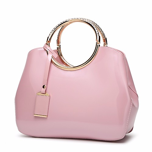 

Women's Bags Patent Leather Satchel Zipper Handbags Wedding Outdoor Wine White Black Red