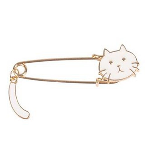 

Women's Brooches Cat Animal Ladies Sweet Brooch Jewelry White Black For Daily Going out
