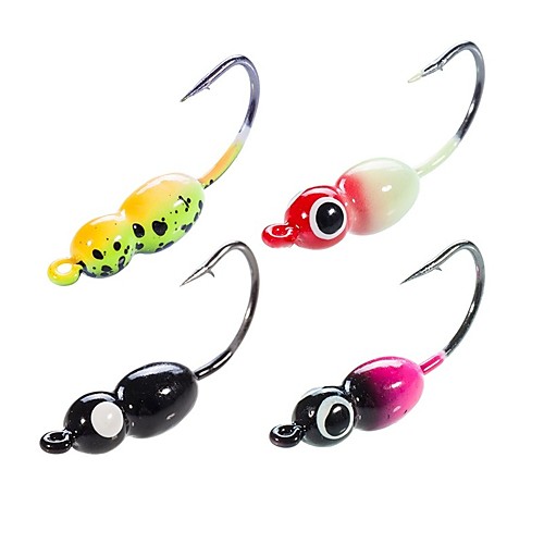 

4 pcs Fishing Hooks Sinking Bass Trout Pike Jig Head Bait Casting Ice Fishing Freshwater Fishing