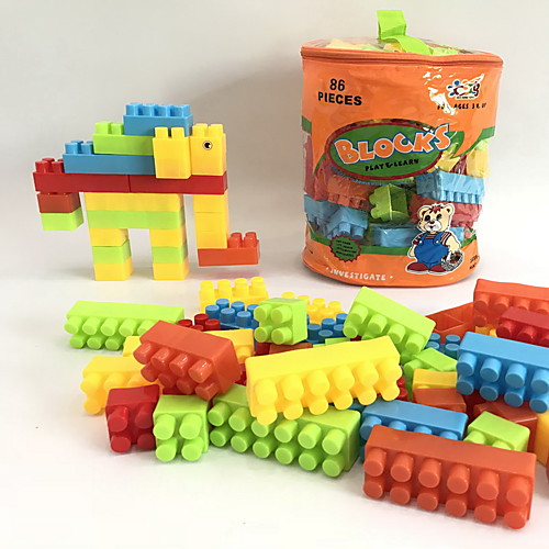 

Building Blocks 86 pcs Elephant Family Animal compatible Legoing Animals Handbags Cartoon Toy Cartoon Design DIY Backpack Boys' Toy Gift / Kid's