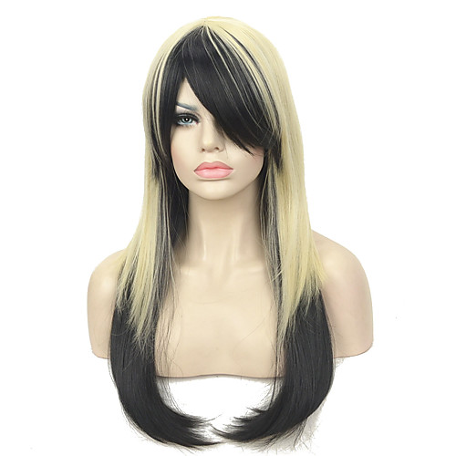 

Synthetic Wig Straight Straight With Bangs Wig Long Black / Blonde Synthetic Hair Women's Black StrongBeauty