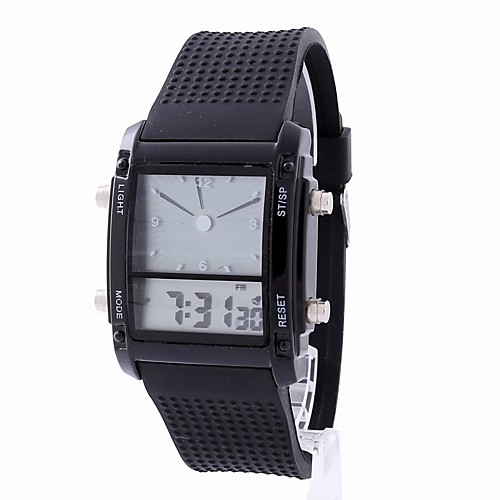 

Women's Digital Watch Rubber Black / White Chronograph LCD Noctilucent Analog - Digital Casual Fashion Elegant Christmas - White Black One Year Battery Life